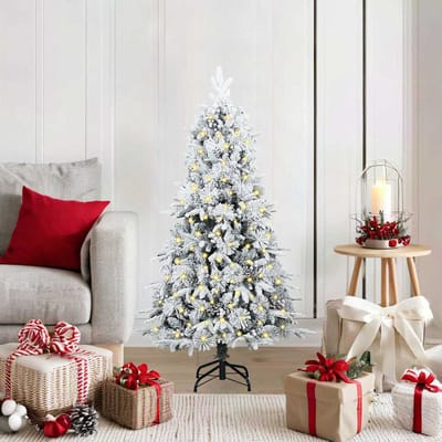 vidaXL - Kunstmatige - Hinged - Kerstboom - met - 150 - LED - Groen - 120 - cm - PE - en - PVC