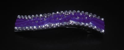 Patentspeld paars gebogen met strass punten