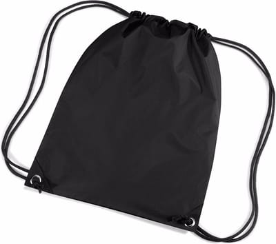 2x stuks zwarte nylon gymtassen/ gymtasjes met rijgkoord