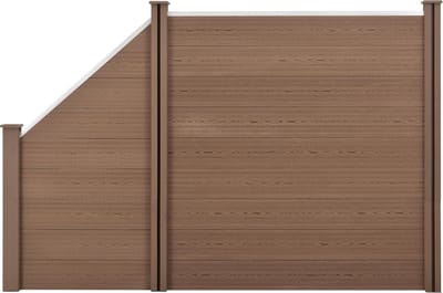 HKC Schuttingpanelen set vierkant/schuin 183x277cm bruin
