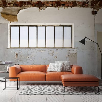Fotobehang Profhome 392241-GU vliesbehang hardvinyl warmdruk in reliëf glad 3D mat beige grijs wit 3,71 m x 2,8 m