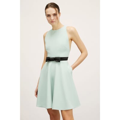 Motivi Mini Dress With A Bow At The Waist Green Größe: 36 | Minikleider Outlet | Damen | Grün