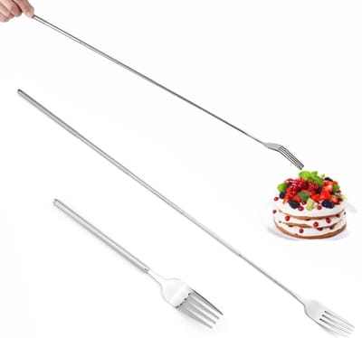 Uittrekbare Grillvork van Roestvrij Staal, Lange en Draagbare BBQ Vork voor Grillen en Koken, 23-60,5 cm