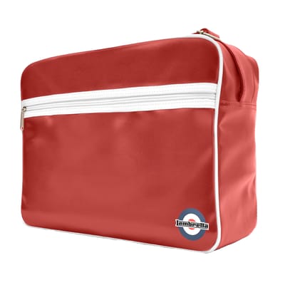 Lambretta Unisex Retro Tas voor Volwassenen (Bourgogne/Wit)