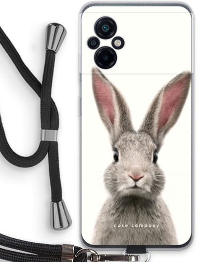 Case Company® - Hoesje met koord geschikt voor Xiaomi Poco M5 hoesje met Koord - Daisy - Telefoonhoesje met Zwart Koord - Bescherming aan alle Kanten en Over de Schermrand