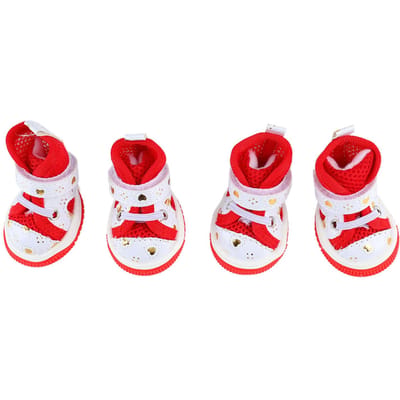 Chaussures de sport pour chien respirantes, antidérapantes et confortables, bottines de randonnée pour petits chiens et chiots (lot de 4).