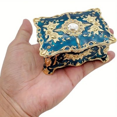 Kleine Compacte Vintage Sieradendoos – Elegante Organizer Box voor Sieraden & Keepsakes