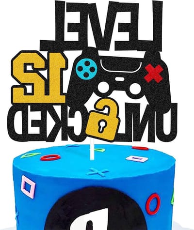 Cake Topper voor Videogame Thema - Game Controller Decoratie voor 12e Verjaardag - Feestelijke Taartversiering voor Jongens en Meisjes