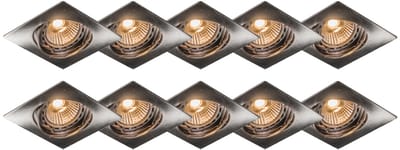 QAZQA edu square - Inbouwspot - 1 lichts - L 8.2 cm - Staal