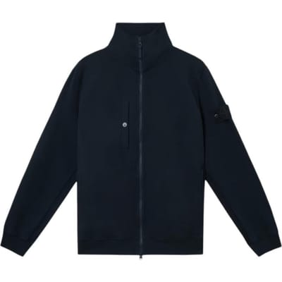 Stone Island Ghost Series Effen Kleur Opstaande Kraag Ritssluiting Lange Mouwen Jas Heren Jas Marineblauw K1S156100012-V0020 XXL black