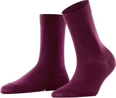 FALKE Cotton Touch eenkleurig katoen sokken dames rood - maat 35-38