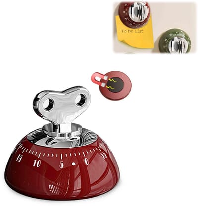1 stuk - Magnetische keukentimer - Voor gebruik op de koelkast en in de keuken - Nauwkeurige kooktimer - Vintage ontwerp - Duidelijk display - Keukenaccessoire - Geschikt voor koken en bakken - rood