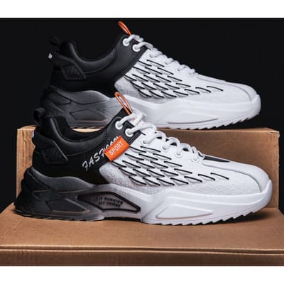 WTEMPO Zomersneakers Heren Outdoor Mesh Ademende Sportschoenen Antislip Dikke Zool Zachte Bodem Casual Hardloopschoenen 44 zwart
