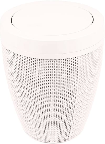 Badkamerprullenbak met swingdeksel 'Hessian' - 5 Liter - Crème