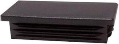 FLE - Inslagdop/meubeldop zwart rechthoek 10 bij 4 cm en hoogte 0,4 cm van kunststof - 4 stuks