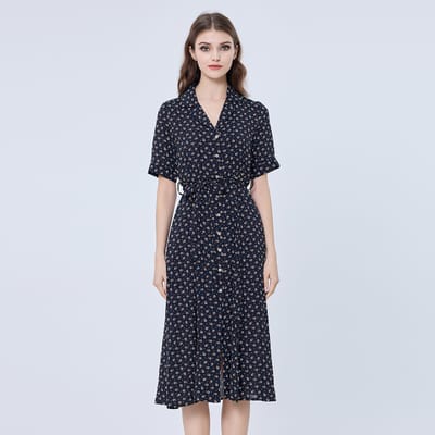 Retro print shirt-jurk