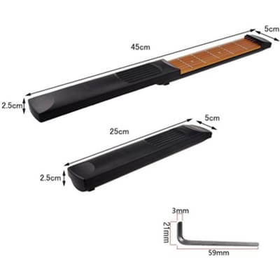 6 Snaar 6 Fret Model Draagbare Zakgitaar Hals Akkoorden Trainer Sapele Hout Gitaar Oefenhulpmiddel Voor Trainer Beginner Zwart