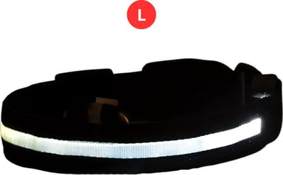 Nivard Lichtgevende Halsband - Verlichte Halsband - Lichtgevend - Hond - Kat - Lampje - Hondenhalsband Led - Nekband - Wit L