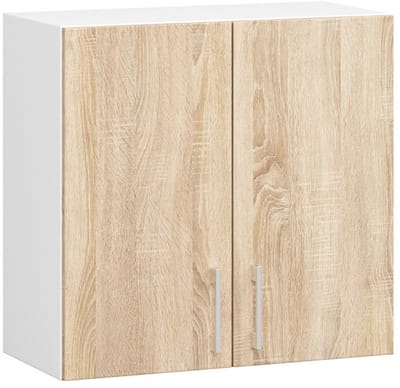 Keukenkast modulaire LIMA W60 met 2 Deuren / Hangkast / Bovenkast / AKORD Furniture Factory / Wit - Sonoma Eik / 60 x 58 x 30,5 cm