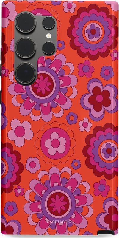 Casetastic Hoesje Geschikt voor Samsung S24 Ultra - Stijlvolle Beschermende Duo-layer Case - Retro warmte