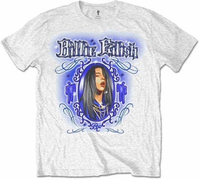 Billie Eilish - Airbrush Photo Kinder T-shirt - Kids tm 8 jaar - Wit