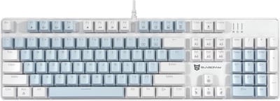 Mechanisch Gaming-Toetsenbord met LED Achtergrondverlichting - 104 Toetsen, Afneembare Blauwe Schakelaars