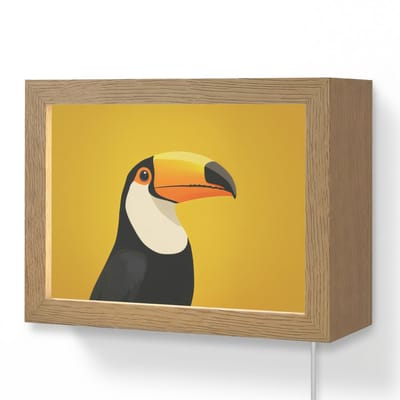 Wandlamp 20x15 cm - Oplaadbaar - Toekan - Minimalistisch - Snavel - Oranje - Wandlampen binnen woonkamer - Slaapkamer lamp met kabel - Decoratieve nachtlamp - Vloerlamp snoer