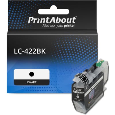 PrintAbout huismerk Inktcartridge LC-422BK Zwart Geschikt voor Brother