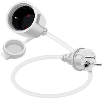 SnelShoppen - Schuko Verlengsnoer Kort 16 A 250 V Verlengsnoer met Geaarde Stekker Schuko Kort Verlengsnoer Buiten 2 AC voor Stopcontact IP44 voor Bui