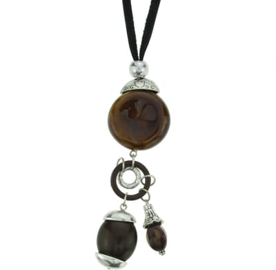Behave - Lange ketting met keramieke kralen - 72,5 cm - Bohemian stijl sieraden