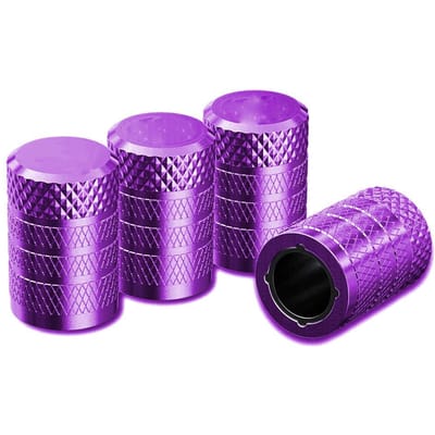 Bouchons de Valve de Pneu 4 Pièces Ensemble de Bouchons de Valve de Pneu en Aluminium Housse de Tige Résistante à la Corrosion Pour Voitures Camions Motos VUS et Vélos purple