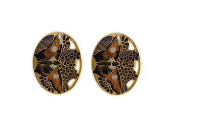 Behave - Oorstekers dames - vlindermotief - bruin - 2,5 cm