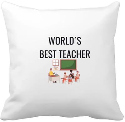 Akyol - worlds best teacher Kussen hoes - Docent - cadeau docent - cadeau - juf bedankt cadeau - meester bedankt cadeau - leerkracht bedankt cadeau - cadeau - 40 bij 40 cm