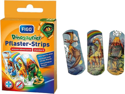 Figo Waterafstotende Kinderpleister - Strips - Dinosaurussen - 2 x 10 Stuks = 20 Stuks !!