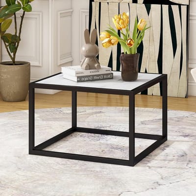 Industriële Koffietafel met Stalen Frame voor Woonkamer en Slaapkamer, 60x40x60 cm