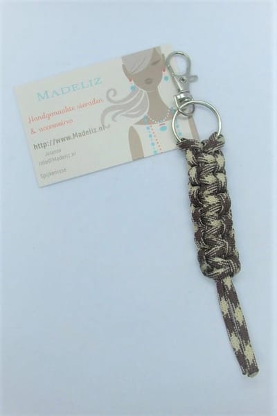 Paracord sleutelhanger Licht en donkerbruin