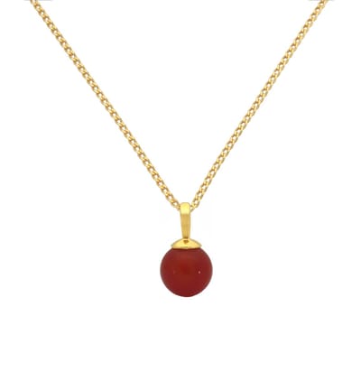 ARLIZI 2115 Ketting rood carneool hanger - verguld - 46 cm