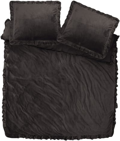 Sleeptime dekbedovertrek Velvet Ruffles Zwart 140 x 220 cm