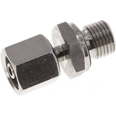 6S & G1/4'' RVS Rechte Draaidoorvoer Buitendraad 630bar FKM Verstelbaar ISO 8434-1