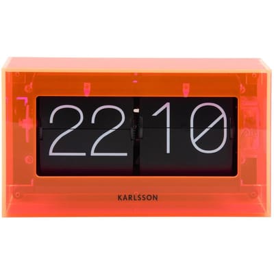 Karlsson Tafelklok Boxed Flip - Oranje - 20.7x7.1x11.7cm - Scandinavisch