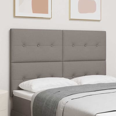 vidaXL LED Hoofdbord met LED-stripverlichting Taupe 144 cm Stof