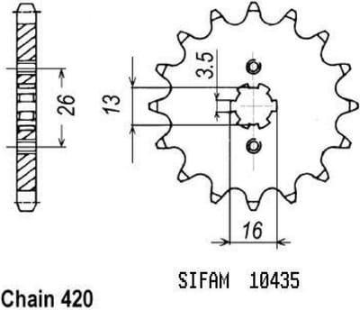 sifam versnellingsbak tandwiel voor yamaha 50 dt rm speed 1996 tot 1997 nieuw