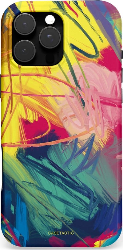 Casetastic Hoesje Geschikt voor Apple iPhone 16 Pro Max Magsafe - Stijlvolle Beschermende Duo-layer Case - Kleurenstorm