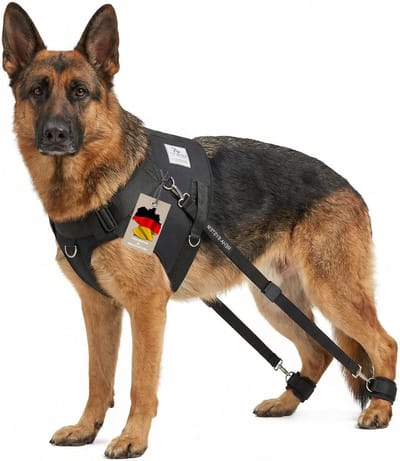 Honden Borstharnas - Trainingsharnas Revalidatieharnas - Hulp bij Beweging - Verstelbare Elastieken - XS Borstomvang 55-61 cm - Zwart