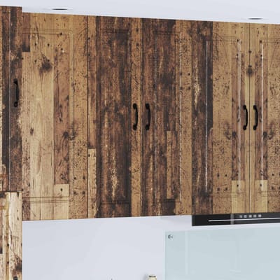 vidaXL - Wandkast - PORTO - Oudhout - 30 - x - 31 - x - 100 - cm - Bewerkt - hout