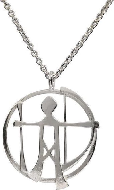 AuBor ®. Hanger. Zilver. God van de jacht.