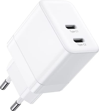 35w usb-C Power Adapter met 2x usb-C Poorten - Usb-C Oplader - Snellader - Dynamische GaN Oplader - Universeel