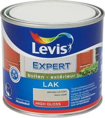 Levis lak 'Expert' buiten gebroken wit hoogglans 500 ml