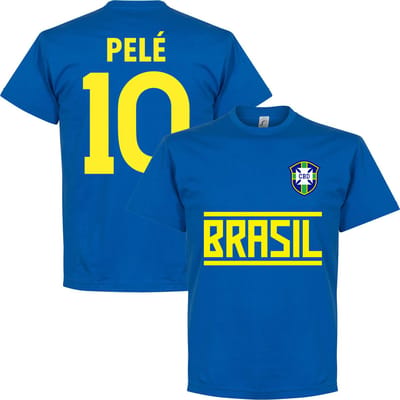 Brazilië Pelé 10 Team T-shirt - Blauw - S
