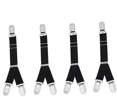 Dailygoods- Sokkenclip Verstelbaar - 2 Paar - Antislip - Metalen Clips - Polyester Bandjes - Beschermt Weefsel - Shirt Stay